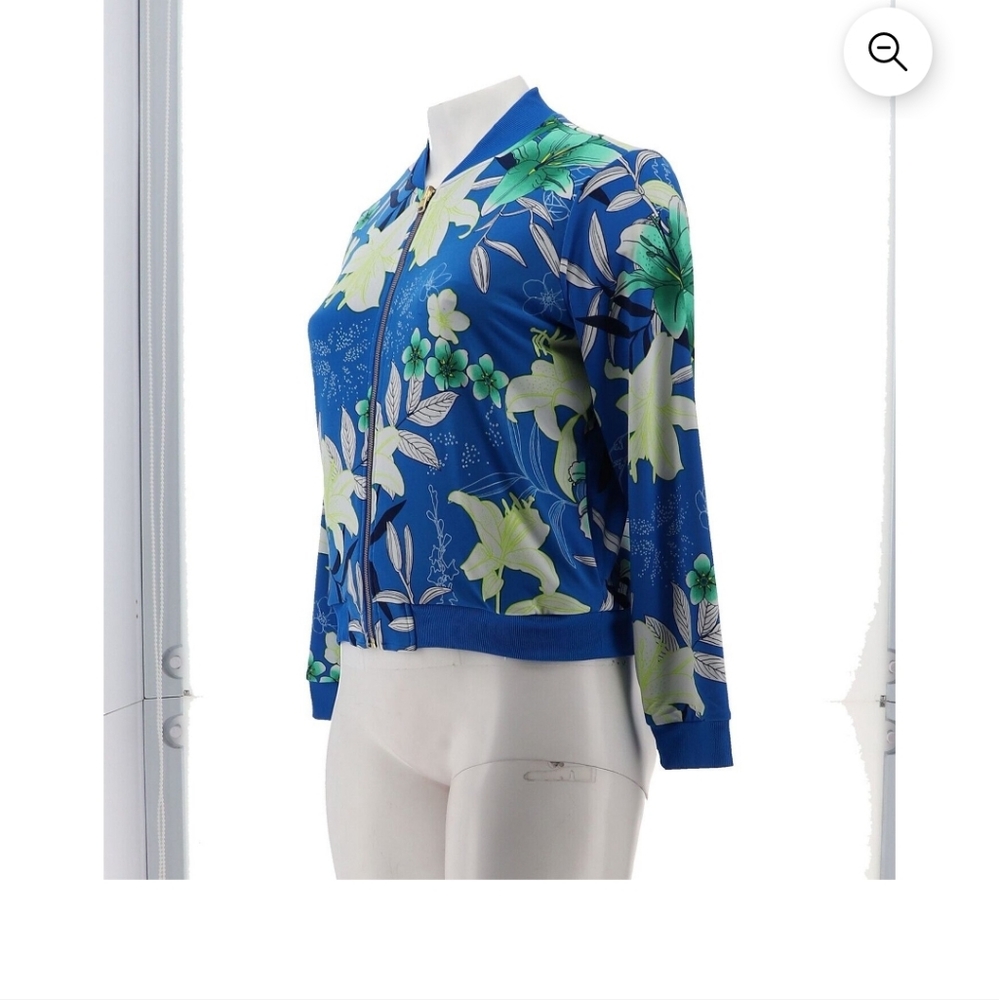 Iman Reversible Stretch Knit Bomber Jacket - image 3